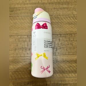 Pink Bow-Patterned Water Bottle Limited Edition Urban Outfitters Girlhood